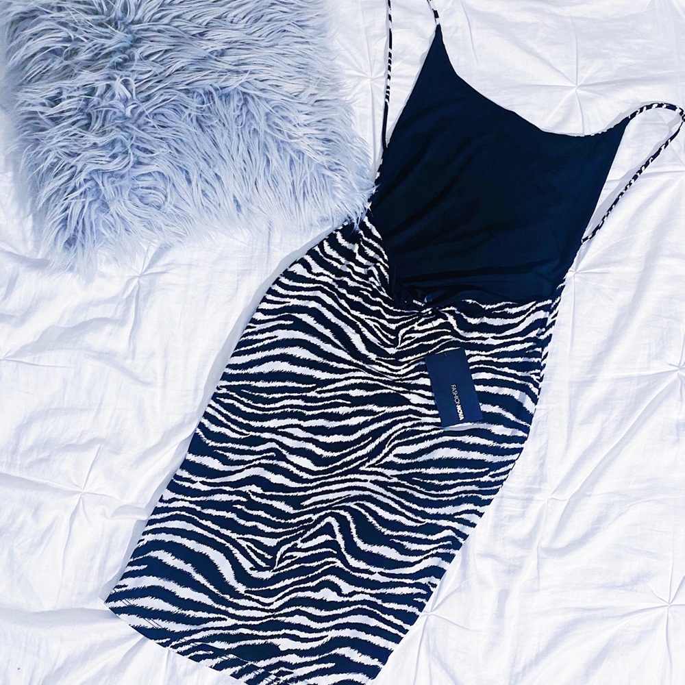 Brand New with tag Zebra print backless mini dress